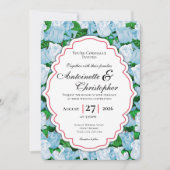 Invitation de mariage Rose Bleue et Blanche avec B (Devant)