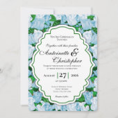 Invitation de mariage Rose Bleue et Blanche avec B (Devant)