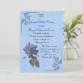 Invitation de mariage rose bleue vintage (Debout devant)