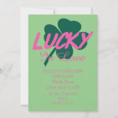 Invitation de mariage rose chanceux de la Saint-Pa (Devant)