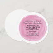 Invitation de mariage rose d'aquarelle (Devant / Derrière)