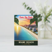 Invitation de mariage rose de Miami Beach Floride (Debout devant)