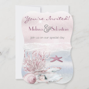 Invitation de mariage rose Dream Shore Beach