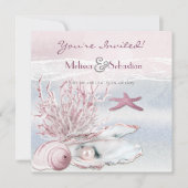 Invitation de mariage rose Dream Shore Beach (Devant)