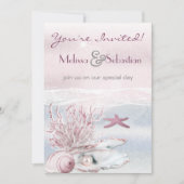 Invitation de mariage rose Dream Shore Beach (Devant)