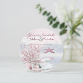 Invitation de mariage rose Dream Shore Beach (Debout devant)