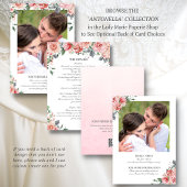 Invitation de mariage rose Elegant tout en un avec