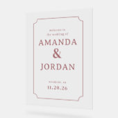 Invitation de mariage rose élégante (Angle)