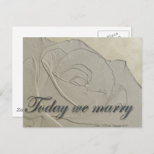 Invitation de mariage Rose en relief (Devant / Derrière)