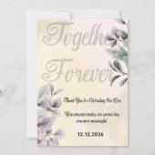Invitation de mariage rose et jaune clair Ensemble (Dos)