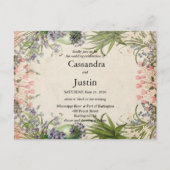 Invitation de mariage rose fleuri de printemps (Devant)