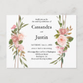 Invitation de mariage rose floral (Devant)