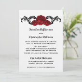 Invitation de mariage Rose Goth Swirl, Rouge (Debout devant)