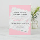 Invitation de mariage rose moderne (Debout devant)