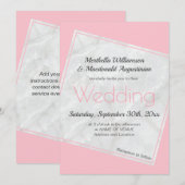 Invitation de mariage rose moderne (Devant / Derrière)