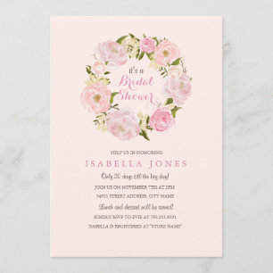 Invitation de mariage Rose Printanière Rose Pêche