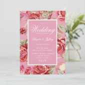 Invitation de mariage rose rouge (Debout devant)