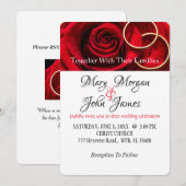 Invitation de mariage Rose rouge florale avec anne (Devant / Derrière)