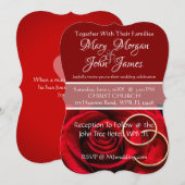 Invitation de mariage Rose rouge florale avec anne (Devant / Derrière)
