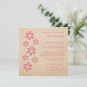 Invitation de mariage rose tropical floral (Debout devant)