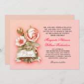 invitation de mariage rose vintage (Devant / Derrière)