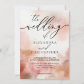 Invitation de mariage RoseGold Earthtone Aquarelle (Devant)