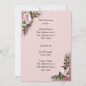 Invitation de mariage Roses roses & Colombes Maria (Dos)