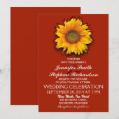 invitation de mariage rouge (Devant / Derrière)