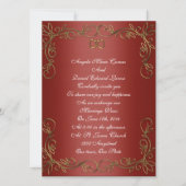 Invitation de mariage rouge et or (Devant)