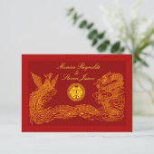invitation de mariage rouge RSVP double bonheur ch (Debout devant)
