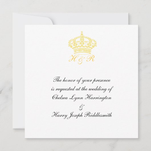 Invitation de mariage royal (Devant)