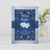 Invitation de mariage | Royal Blue, Dusty Blue, Co (Debout devant)