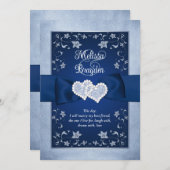 Invitation de mariage | Royal Blue, Dusty Blue, Co (Devant / Derrière)