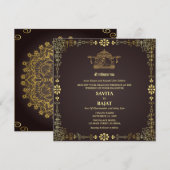 Invitation de mariage royal indien de luxe (Devant / Derrière)