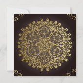 Invitation de mariage royal indien de luxe (Dos)