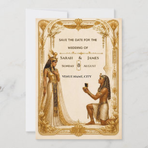 Invitation de mariage royal pharaonique Élégant