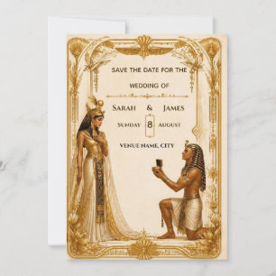 Invitation de mariage royal pharaonique Élégant