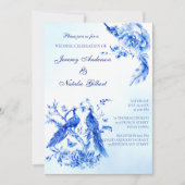 Invitation de mariage royal victorien de paon (Devant)