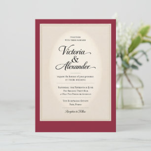 Invitation de mariage royale classique élégante