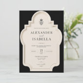 Invitation de mariage royale classique élégante |  (Debout devant)