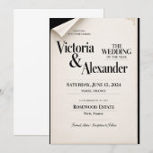 Invitation de mariage royale classique élégante |  (Devant / Derrière)