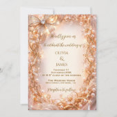 Invitation de mariage royale élégance or (Devant)