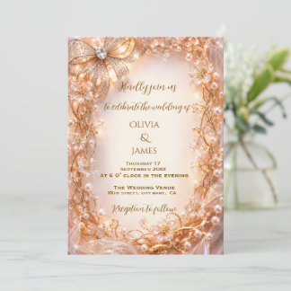 Invitation de mariage royale élégance or