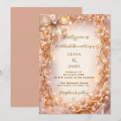 Invitation de mariage royale élégance or (Devant / Derrière)