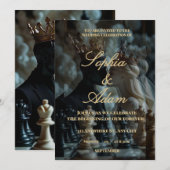 Invitation de mariage royale élégante (Devant / Derrière)
