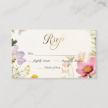 Invitation de mariage RSVP fleur sauvage