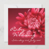 Invitation de mariage rubis carré 40 ans (Devant)