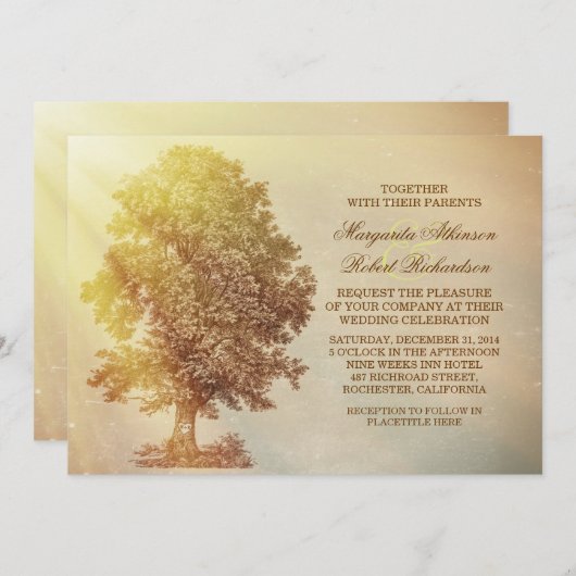 invitation de mariage rustique (Devant / Derrière)