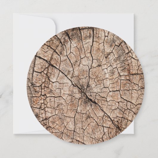 Invitation de mariage rustique à grain de bois (Dos)