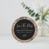 Invitation de mariage rustique à grain de bois pou (Debout devant)